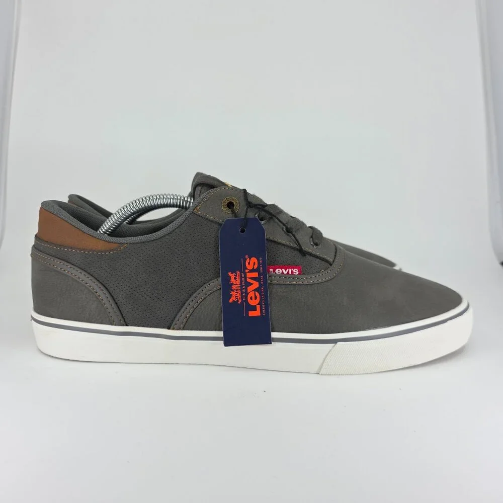 Levi’s Mens Shoes Size 11 Comfort Etha Canvas SB Charcoal‎ Grey Classic Casual